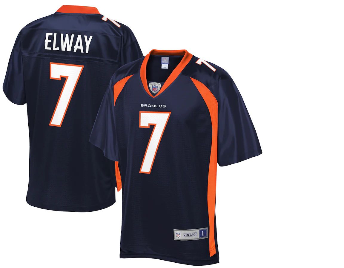 Men Denver Broncos #7 John Elway Pro Line Navy Replica Retired Player NFL Jersey->denver broncos->NFL Jersey